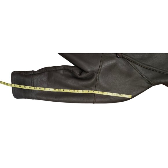 Umberto Olivieri Italy Leather Fur Coat Jacket  Oversized Designer Sparrling - Picture 16 of 16